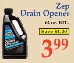 Market Basket Zep Drain Opener offer