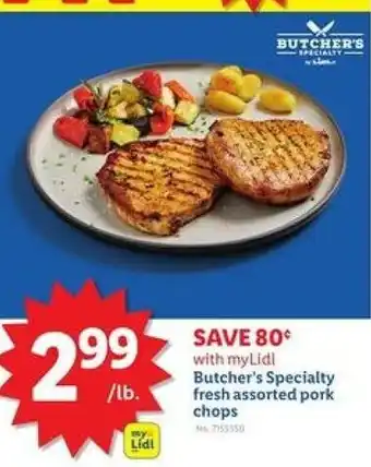 Lidl Butcher's Specialty fresh assorted pork chops offer