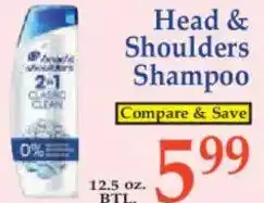 Market Basket Head & Shoulders Shampoo offer