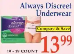 Market Basket Always Discreet Underwear offer