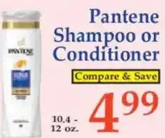 Market Basket Pantene Shampoo or Conditioner offer