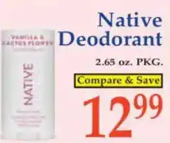 Market Basket Native Deodorant offer