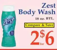 Market Basket Zest Body Wash offer