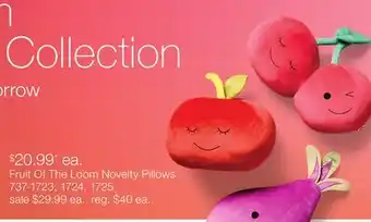 JC Penney Fruit Of The Loom Novelty Pillows offer
