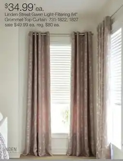 JC Penney Linden Street Gwen Light-Filtering 84 Grommet-Top Curtain offer