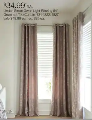 JC Penney Linden Street Gwen Light-Filtering 84 Grommet-Top Curtain offer