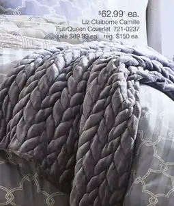 JC Penney Liz Claiborne Camille Full/Queen Coverlet offer