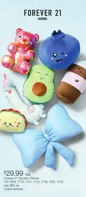 JC Penney Forever 21 Novelty Pillows offer