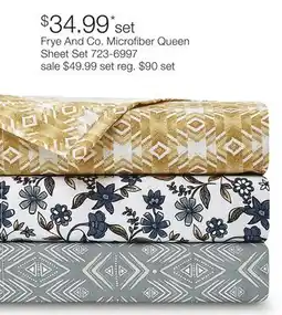 JC Penney Frye And Co. Microfiber Queen Sheet Set offer