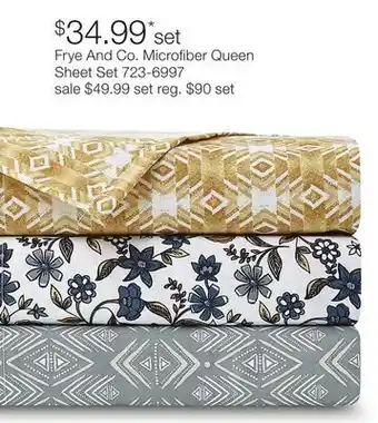 JC Penney Frye And Co. Microfiber Queen Sheet Set offer