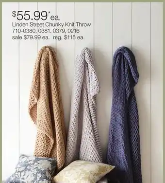 JC Penney Linden Street Chunky Knit Throw offer
