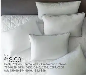 JC Penney Sealy ProCool, EternaLoft Or DreamTouch Pillows offer