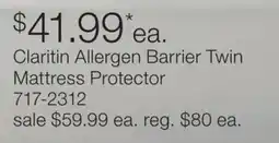 JC Penney Claritin Allergen Barrier Twin Mattress Protector offer