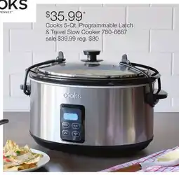 JC Penney Cooks 5-Qt. Programmable Latch & Travel Slow Cooker offer
