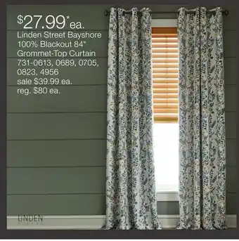 JC Penney Linden Street Bayshore 100% Blackout 84 Grommet-Top Curtain offer