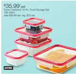 JC Penney Pyrex Freshlock 10-Pc. Food Storage Set offer