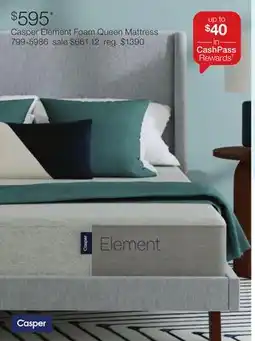 JC Penney Casper Element Foam Queen Mattress offer