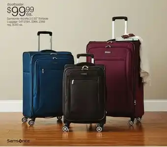 JC Penney Samsonite Ascella 3.0 20 Softside Luggage offer