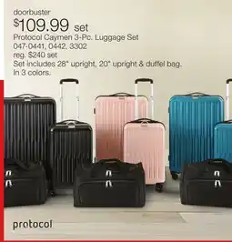 JC Penney Protocol Caymen 3-Pc. Luggage Set offer