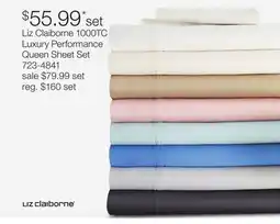 JC Penney Liz Claiborne 1000TC Luxury Performance Queen Sheet Set offer