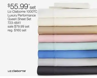 JC Penney Liz Claiborne 1000TC Luxury Performance Queen Sheet Set offer