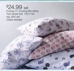 JC Penney Forever 21 Cooling Microfiber Twin Sheet Set offer