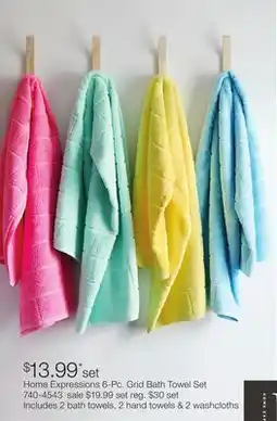 JC Penney Home Expressions 6-Pc. Grid Bath Towel Set offer