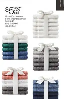 JC Penney Home Expressions 6-Pc. Washcloth Pack offer