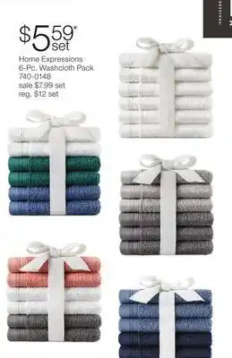 JC Penney Home Expressions 6-Pc. Washcloth Pack offer