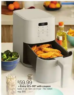 JC Penney bella 4-Qt. Slim Air Fryer offer
