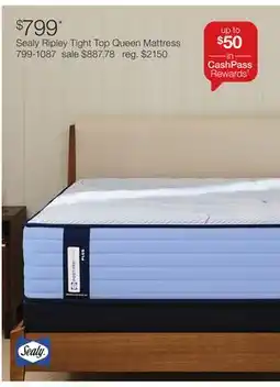 JC Penney Sealy Ripley Tight Top Queen Mattress offer