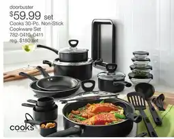 JC Penney Cooks 30-Pc. Non-Stick Cookware Set offer