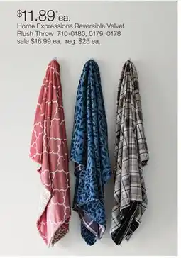 JC Penney Home Expressions Reversible Velvet Plush Throw offer