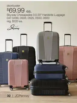 JC Penney Skyway Chesapeake 3.0 20 Hardside Luggage offer