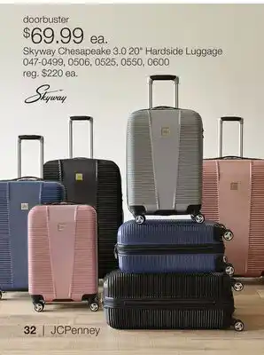 JC Penney Skyway Chesapeake 3.0 20 Hardside Luggage offer
