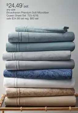 JC Penney Broadhaven Premium Soft Microfiber Queen Sheet Set offer