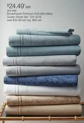 JC Penney Broadhaven Premium Soft Microfiber Queen Sheet Set offer