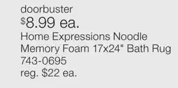 JC Penney Home Expressions Noodle Memory Foam 17x24 Bath Rug offer