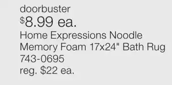 JC Penney Home Expressions Noodle Memory Foam 17x24 Bath Rug offer