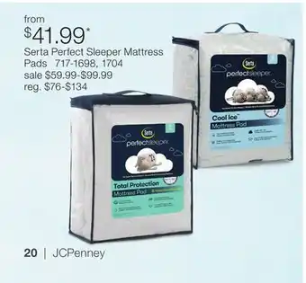 JC Penney Serta Perfect Sleeper Mattress Pads offer