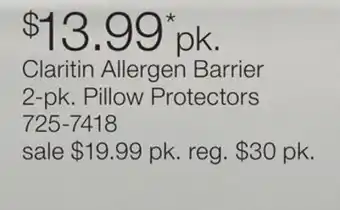 JC Penney Claritin Allergen Barrier 2-pk. Pillow Protectors offer