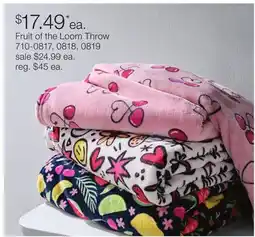 JC Penney Fruit of the Loom Throw offer