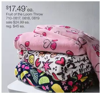 JC Penney Fruit of the Loom Throw offer
