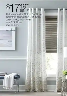 JC Penney Fieldcrest Arden Cotton 84 Sheer Grommet-Top Curtain offer
