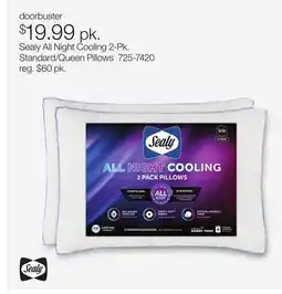 JC Penney Sealy All Night Cooling 2-Pk. Standard/Queen Pillows offer
