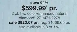 JC Penney 2 ct. t.w. color-enhanced natural diamond‡ offer