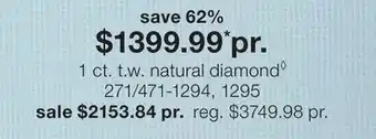 JC Penney 1 ct. t.w. natural diamond◊ offer