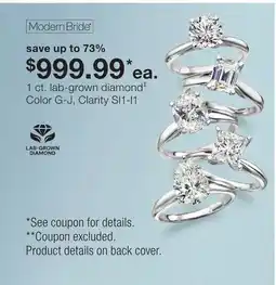 JC Penney 1 ct. lab-grown diamond‡ offer