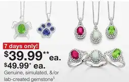 JC Penney Genuine, simulated, &/or lab-created gemstones§ offer