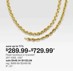 JC Penney Rope necklace or bracelet‡ offer